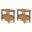 Warm Shaker 14 Inch Solid Wood Narrow End Table Set of 2 In Light Golden Brown