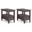 Warm Shaker 14 Inch Solid Wood Narrow End Table Set of 2 In Tobacco Brown