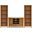 Warm Shaker Solid Wood 47 Inch TV Stand with 26 Inch Bookcases Set of 3 In Light Golden Brown