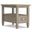 Warm Shaker Solid Wood Narrow Side Table In Distressed Grey