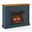 Washington 48 Inch Fireplace with Mantel In Blue Denim and Whiskey