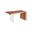 Waterfall Desk with Acrylic Leg In Natural Wood