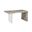 Waterfall Desk with Acrylic Leg In Stone Gray