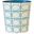 Wbsquaredt Cream And Turquoise Squares Oval Wastebasket