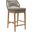 Wellspring Outdoor Patio Teak Wood Barstool In Light Gray Greige