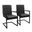 Wendy Arm Chair Set of 2 In Antique Black Leather