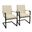 Wendy Arm Chair Set of 2 In Ivory Leather