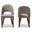 Wesley Fabric Upholstered Walnut Wood Dining Chair Set of 2 In Light Grey