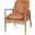Westan Cognac Faux Leather With Medium Brown Wood Accent Chair