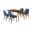 Westmont and Azalea Blue and Walnut Wood 5-Piece Dining Set