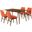 Westmont and Azalea Orange and Walnut 5-Piece Dining Set