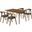 Westmont Santana 5 Piece Wood Dining Set In Walnut/Blue