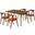 Westmont Santana 5 Piece Wood Dining Set In Walnut/Orange