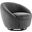 Whirr Tufted Fabric Swivel Chair In Black Charcoal