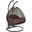 Wicker Hanging 2 person Egg Swing Chair Charcoal and Brown