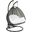 Wicker Hanging 2 person Egg Swing Chair Charcoal and White