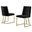 Will Double Minimalistic Side Chairs Set of 2 In Black Velvet and Gold Chrome Legs