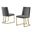Will Double Minimalistic Side Chairs Set of 2 In Dark Gray Velvet and Gold Chrome Legs