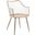Winston Farmhouse Chair In Antique Copper Metal And White Washed Wood