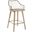 Winston Farmhouse Counter Stool In White Washed Wood And Antique Copper Metal