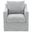 Winter Upholstered Sloped Arm Accent Swivel Chair In Grey