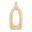 Wood 14 Inch Cut-Out Vase In Natural