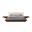Wood and Faux Leather King Bed Frame with Attached Nightstands In Walnut and White