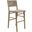 Woven Back Bar Stool With Rush Seat In Cerused Oak