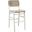 Woven Back Bar Stool With Rush Seat In Matte White Lacquer