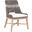 Woven Tapestry Outdoor Dining Chair Set of 2 In Dove and Gray Teak