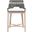 Woven Tapestry Outdoor Counter Stool In Dove and Gray Teak