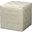 Woven Leather Ottoman In White
