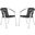 Wrangell Black Indoor/Outdoor Stacking Armchair Set of 2