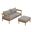 Wren 2-Piece Outdoor Patio Teak Wood Sofa and Ottoman Set In Natural and Driftwood