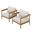 Wren Outdoor Patio Teak Wood Armchair Set of 2 In Natural and Sail