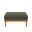 Wren Outdoor Patio Teak Wood Ottoman In Natural and Flint Gray