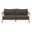 Wren Outdoor Patio Teak Wood Sofa In Natural and Flint Gray