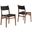Wynn Rope and Wood Dining Side Chairs Set of 2 In Walnut and Black