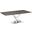 X Base Dining Table With Stainless Base and Brown Marbled Top