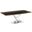 X Base Dining Table With Stainless Base and Smoked Top