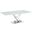 X Base Dining Table With Stainless Base and White Top