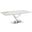 X Base Dining Table With Stainless Base and White Marbled Top