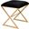 X-Side-Gub Black Velvet And Gold X Side Stool