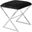 X-Side-Nub Black Velvet And Nickel X Side Stool