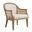 Xaver Farmhouse Rattan Solid Wood Armchair In Ivory