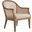 Xaver Farmhouse Rattan Solid Wood Armchair In Linen