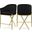 Xavier Velvet Counter Stool In Black/Gold
