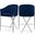 Xavier Velvet Counter Stool In Navy/Chrome