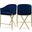 Xavier Velvet Counter Stool In Navy/Gold