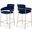Yara Velvet Counter Stool In Navy